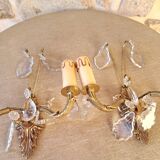 Gold wall light with tassel