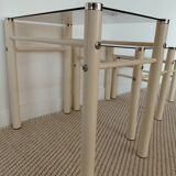 Beige Metal Nesting Tables Yves Boutboul 1970s