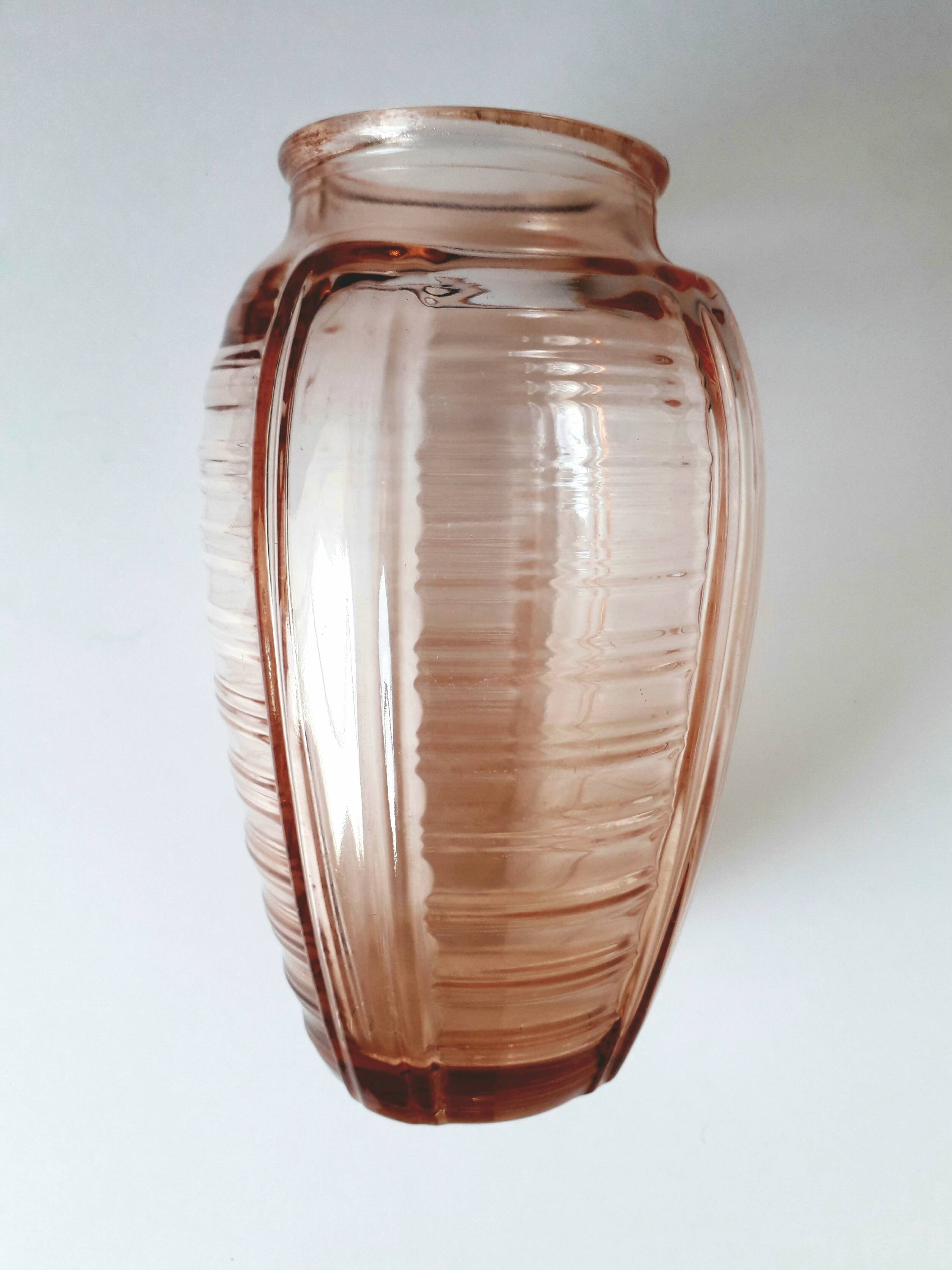 Pink Art Deco glass vase