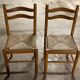 Paire de chaises bois et paille TBE