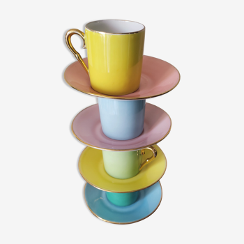 4 multicolored espresso cups