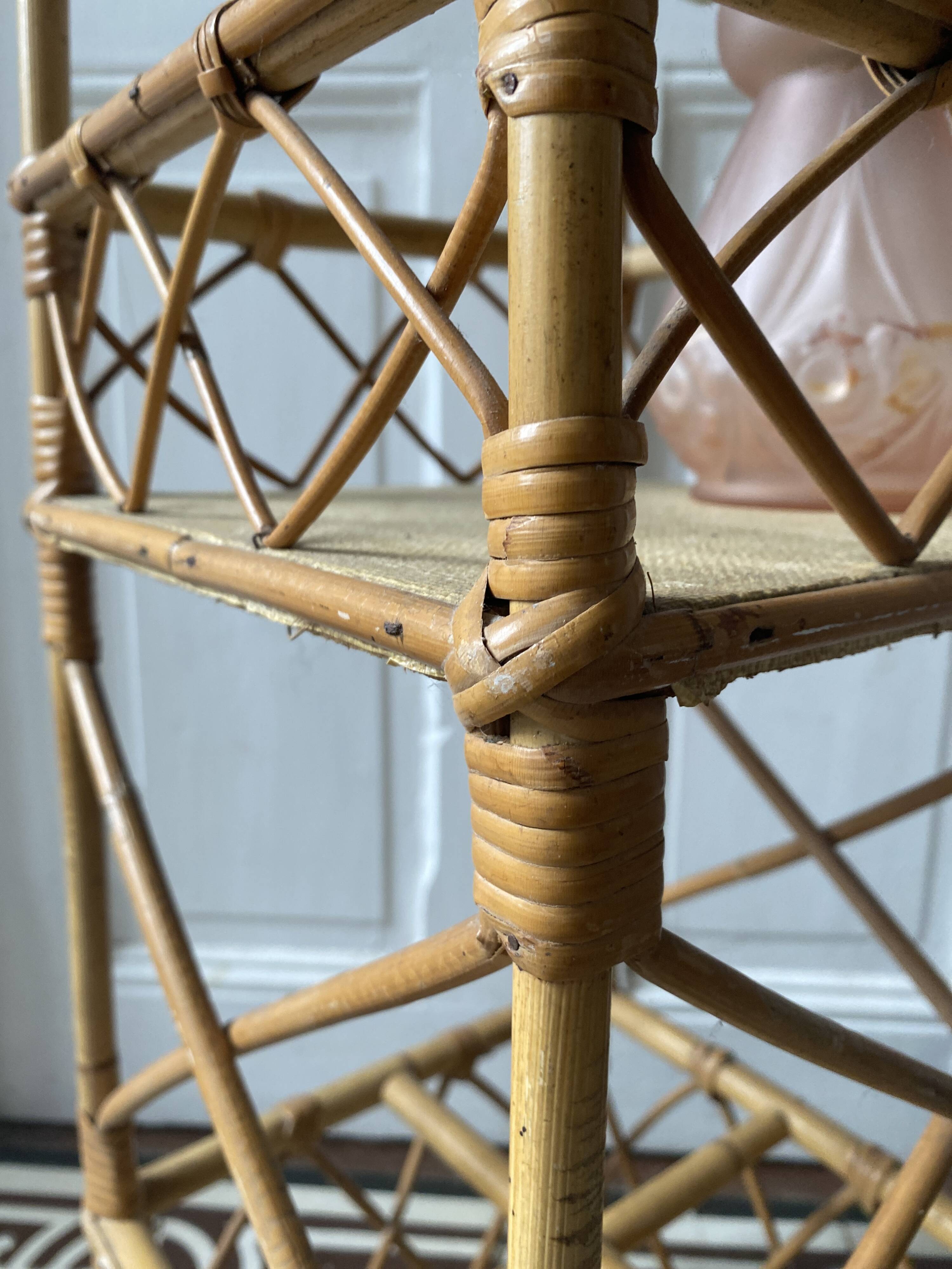 Vintage rattan bar or bottle holder