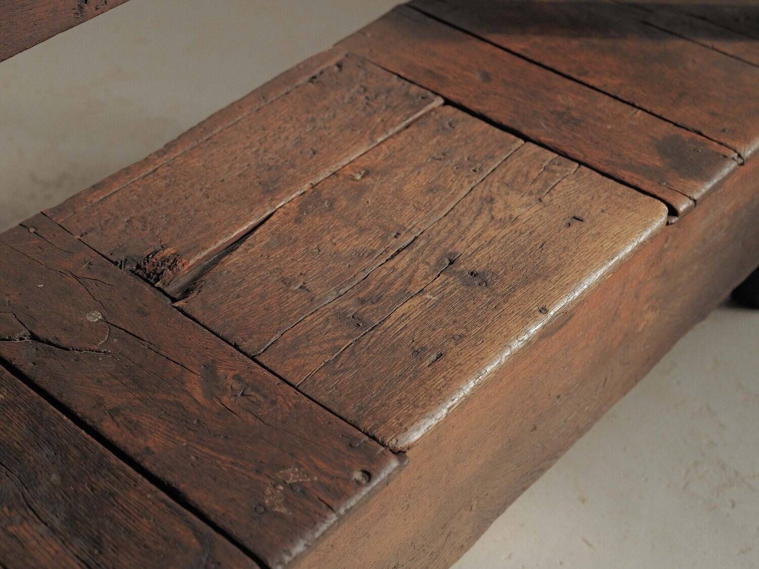 Wooden chest bench from Auvergne, 19th century