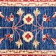 Tapis de couloir/escalier traditionnel en laine, noué à la main, motif floral bleu, 78 x 386 cm