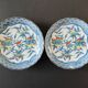 Pair of Asian plates decoration pomegranates
