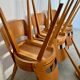 Lot of 7 old Baumann Mondor low back wooden chairs design 60s vintage