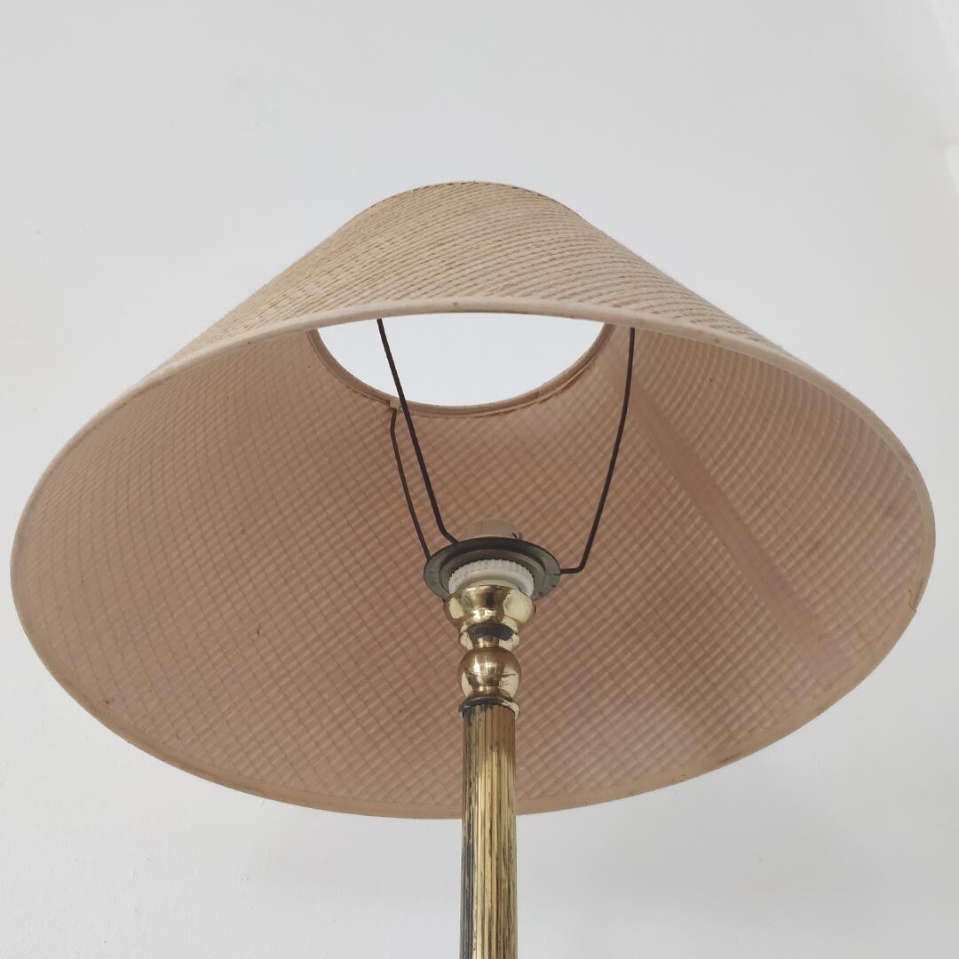 Golden tripod glass tablet lamp