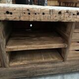 Huge workbench at the beginning of the 20th century transformed into a TV unit