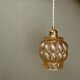 Vintage amber glass globe pendant lamp