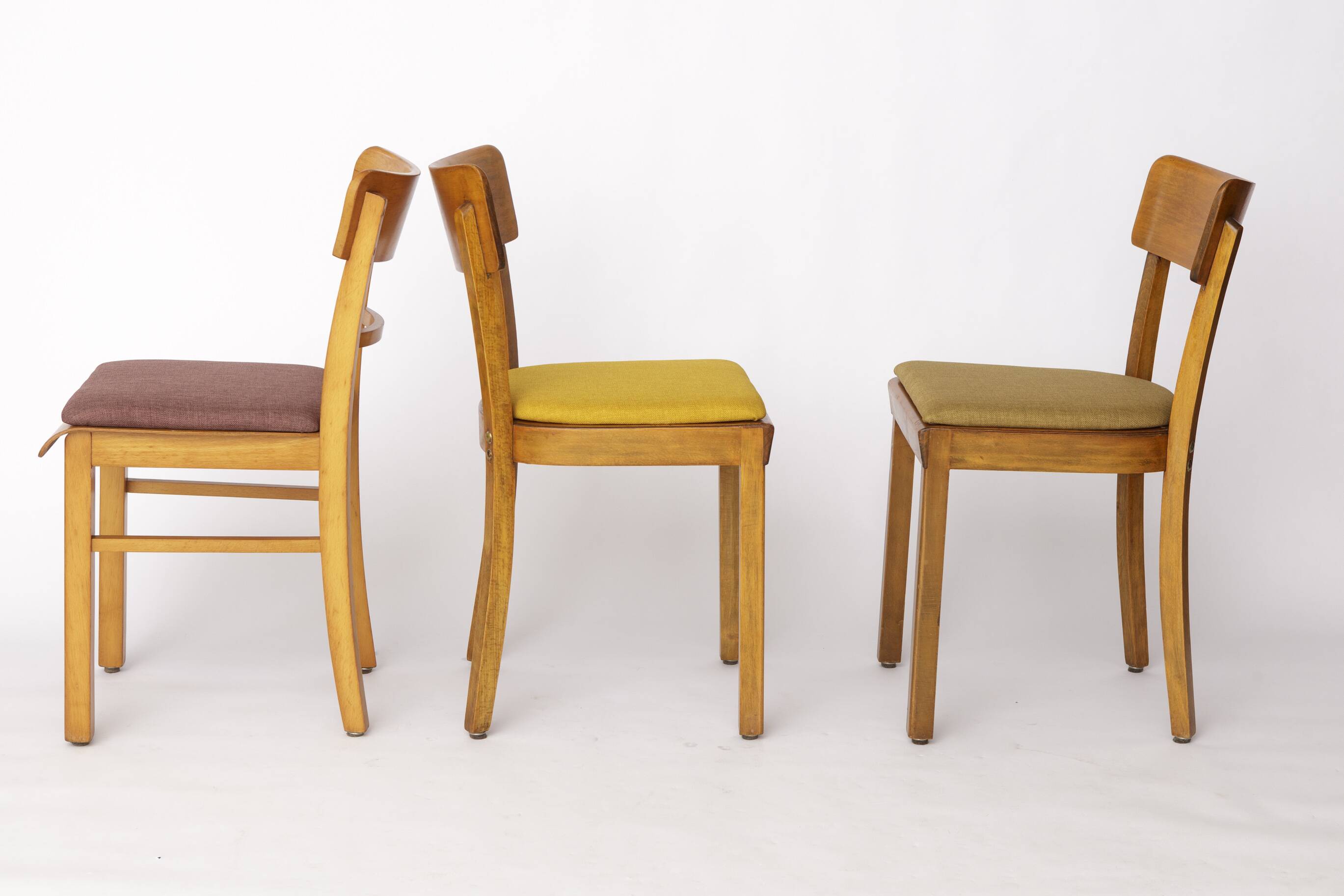 Set of 6 Vintage German Dining Chairs, 1950s–1960s | Beech Wood Frames