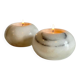 2 marble ball tealight holders from the 70s
