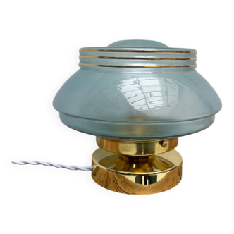Vintage blue opaline table lamp