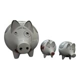 Set of 3 Vintage porcelain Spar bank Piggy Waechtersbach
