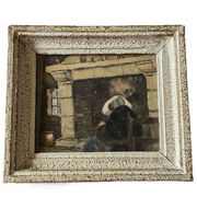 Claude HOUAL Aquarelle N°53 Intitulée "Intérieur Breton" Vers 1950