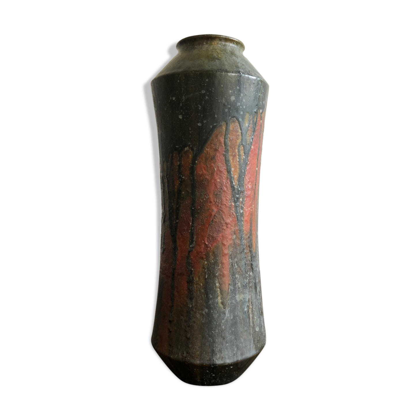 Large two-tone ceramic vase by Marcello Fantoni, 1950s