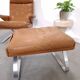 Vintage COR Swing armchair with ottoman, Reinhold Adolf, cognac leather