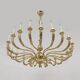 Italian Neoclassical Style 20-Light Brass Chandelier, 1950s