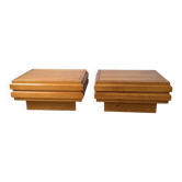 Pair of elm bedside tables Maison Regain