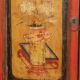 Mid century Chinese painted cabinet with 2 doors and 2 drawers