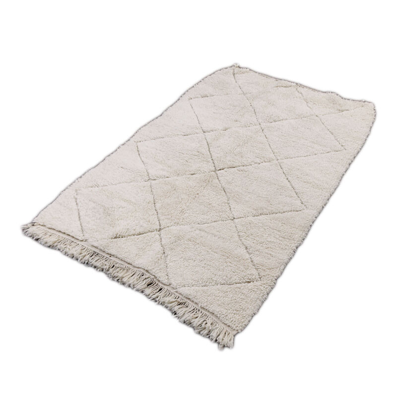 Berber carpet wool White 125x190 cm