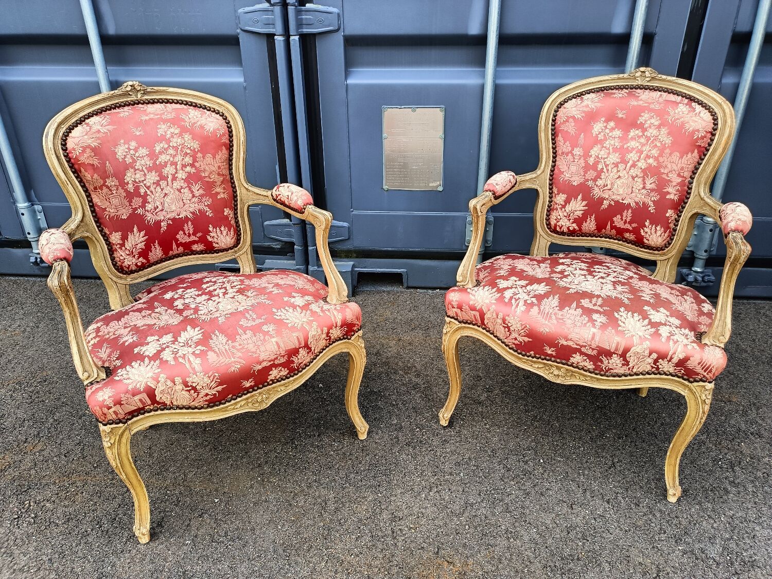 Pair of antique armchairs Louis XV style