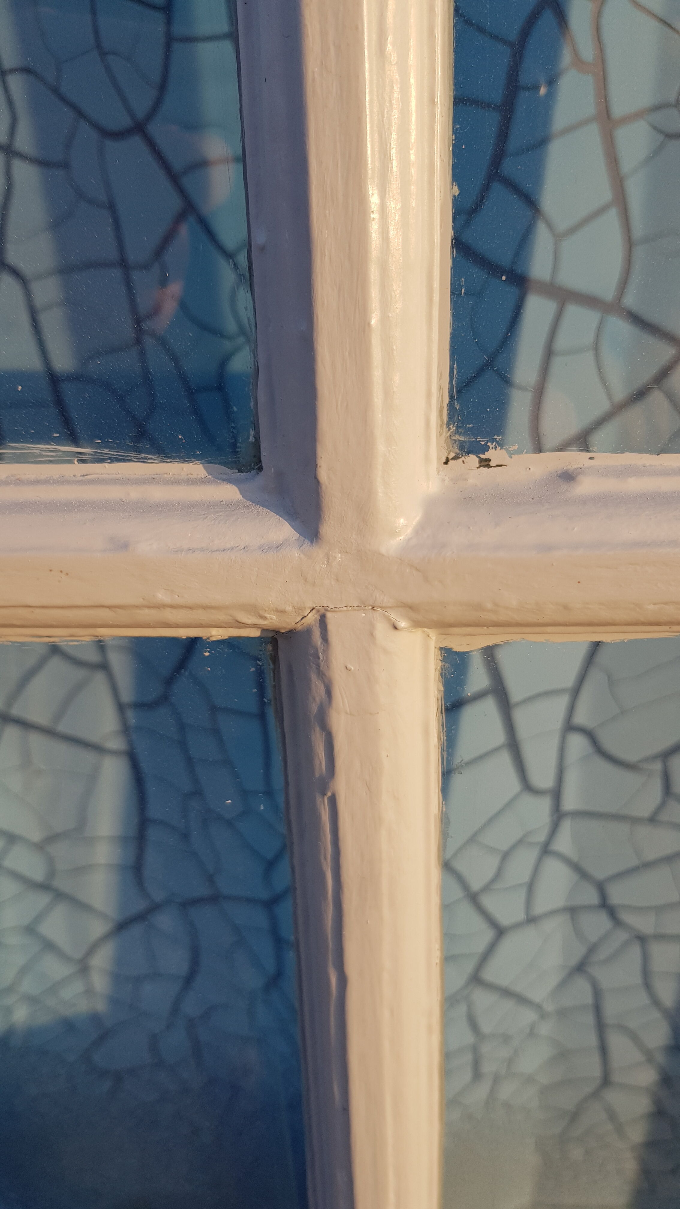 Lot of a double oak glass door