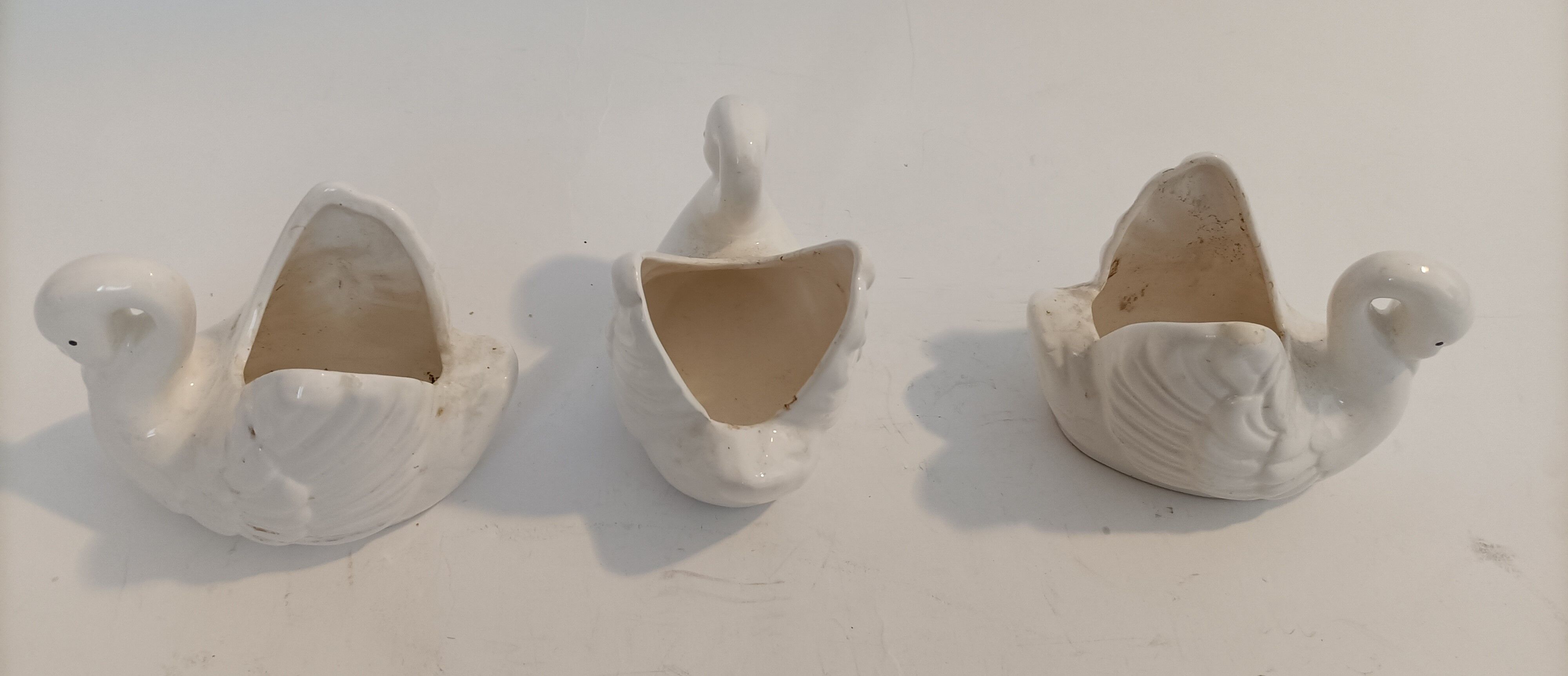 White porcelain swan table planters 1950/1960.
