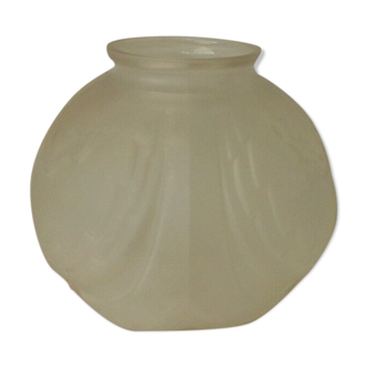 Vase boule en verre compresse France art deco