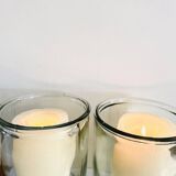 Duo glass tealight holders for candles