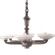 Petitot silver bronze art deco chandelier