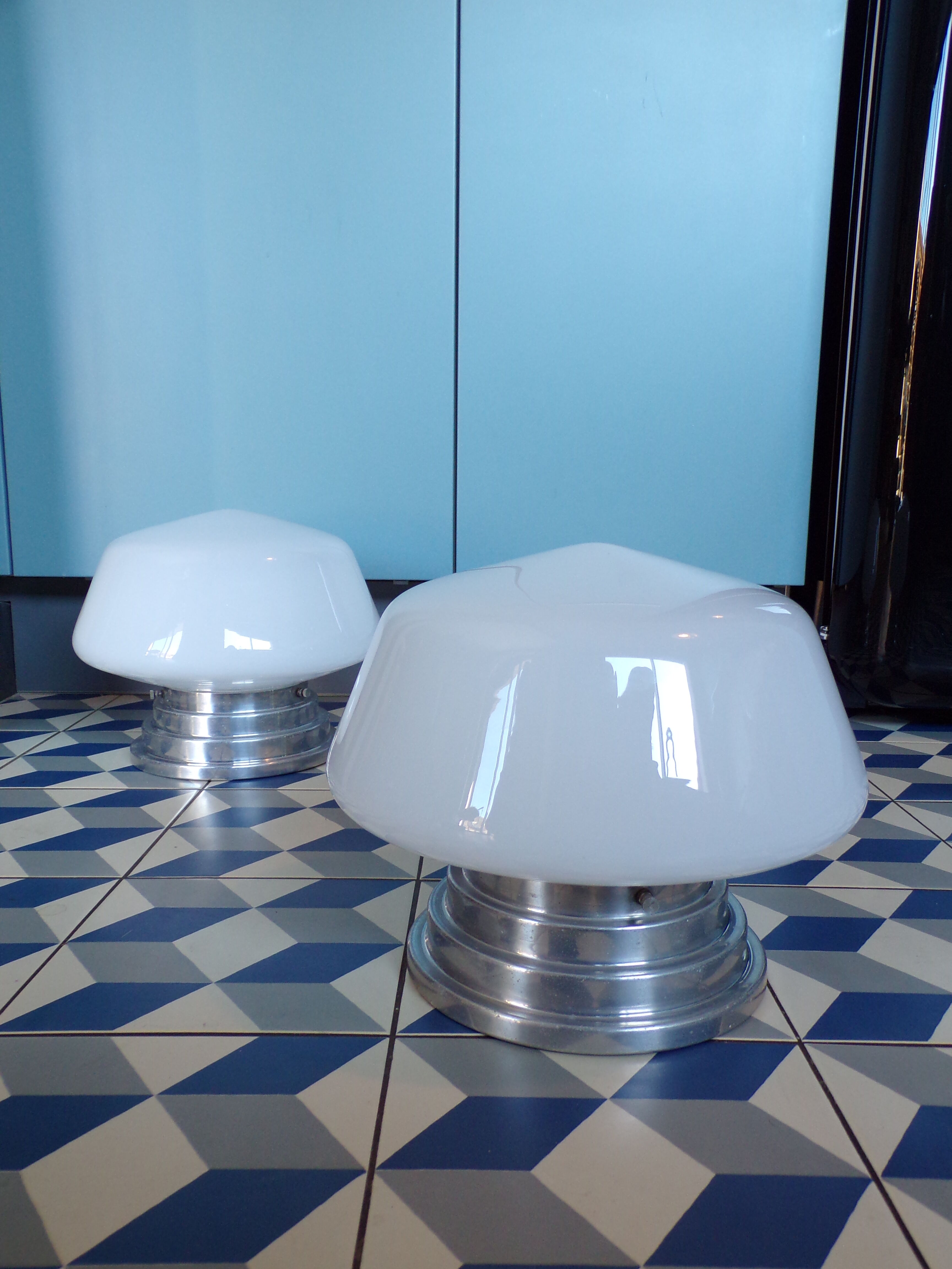 Pair of art deco ceiling lights