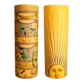 Pair of table lamps model "Commedia Italiana" and "Sole Raggiante" by Piero Fornasetti for Antonangeli.