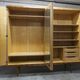 1960 Scandinavian wardrobe, atypical blond wood varnished, 4 doors 3