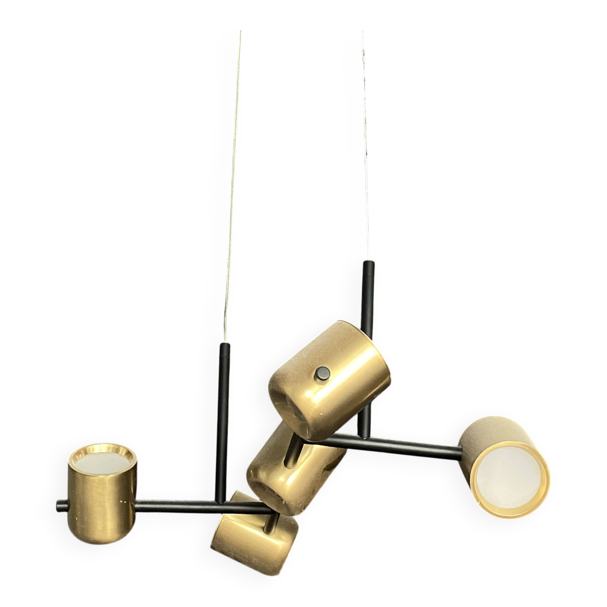 Suspension B Lux black and gold in brass