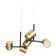 Suspension B Lux black and gold in brass