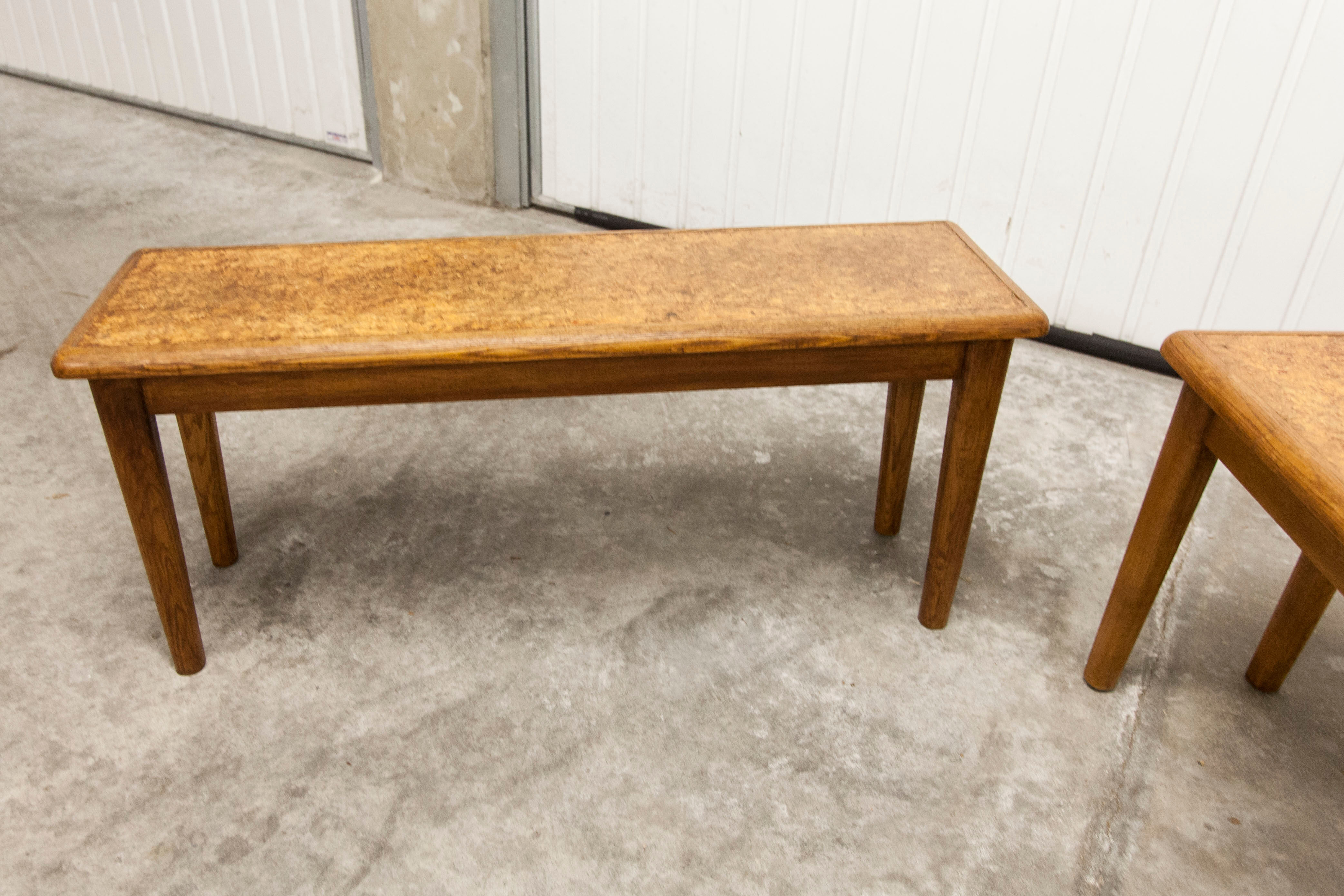 Paire de bancs enfant ou porte plante artisanal 1960