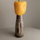 Vintage VEB Coswig GDR Ceramic Vase Marron with Beige Ritzdekor, 1970s