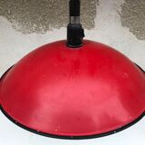 Old red metal suspension lamp from the 70s