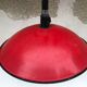 Old red metal suspension lamp from the 70s