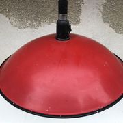 Old red metal suspension lamp from the 70s