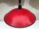 Old red metal suspension lamp from the 70s