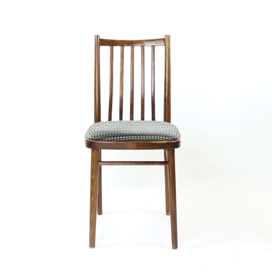 Set of 4 dining chairs in dark oak by ton, czechoslovakia 1960s