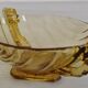 Molded glass fruit bowl art deco style amber