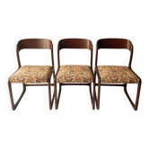 Set of 3 Baumann chairs, model bémol nicknamed sled.