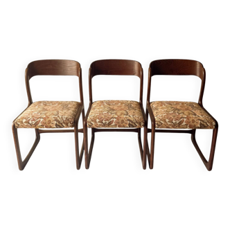 Set of 3 Baumann chairs, model bémol nicknamed sled.