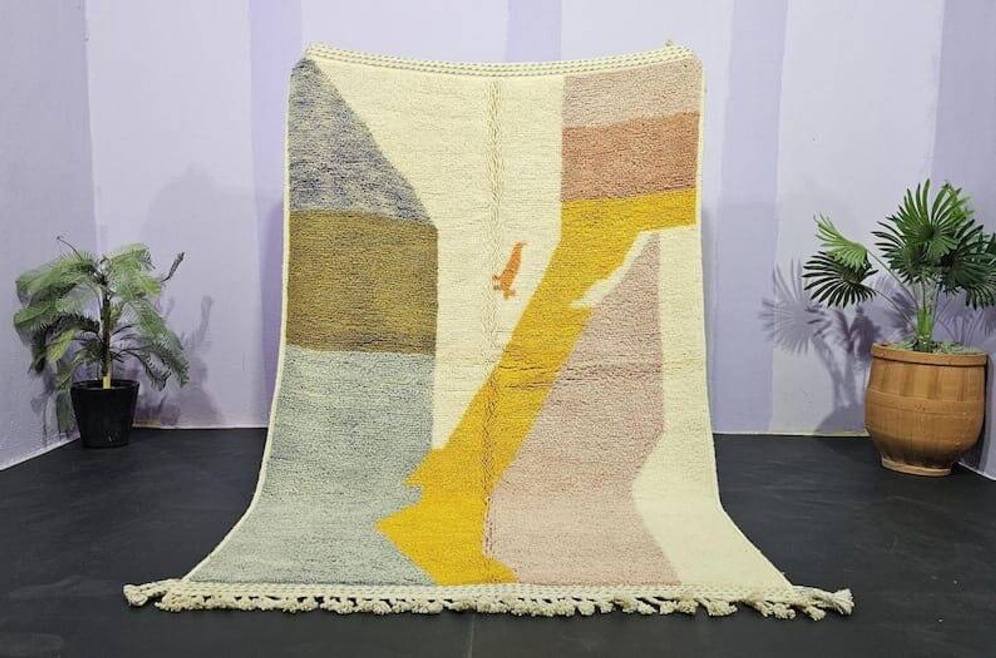 Tapis beni mrirt fait main traditionnelle taille 150 x 250 cm
