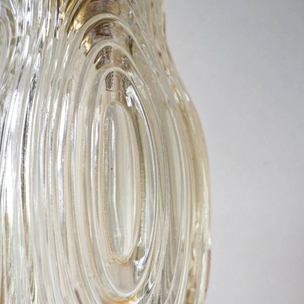 Amber cut glass tulip lamp