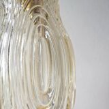 Amber cut glass tulip lamp