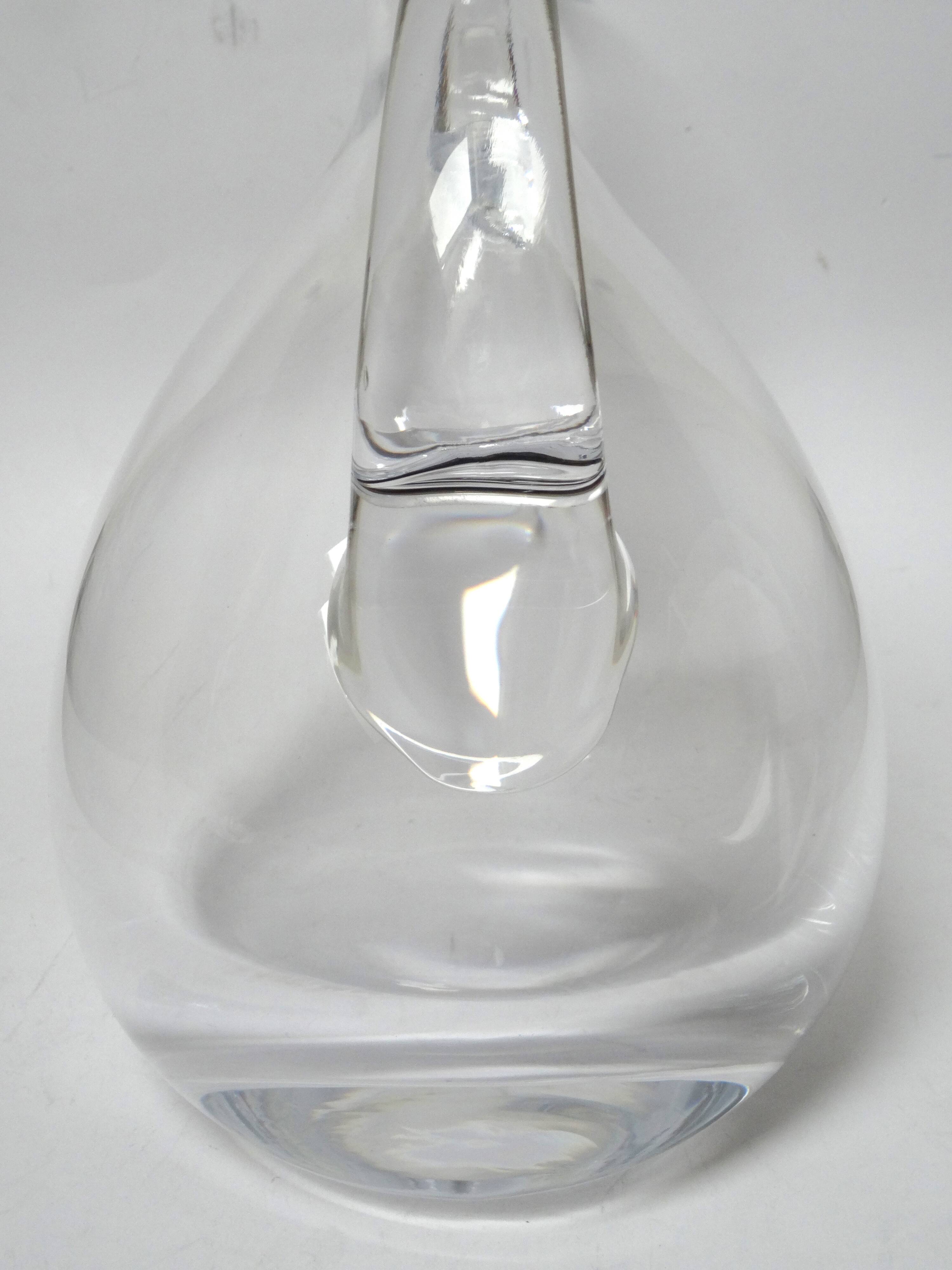 Leaning glass wine carafe