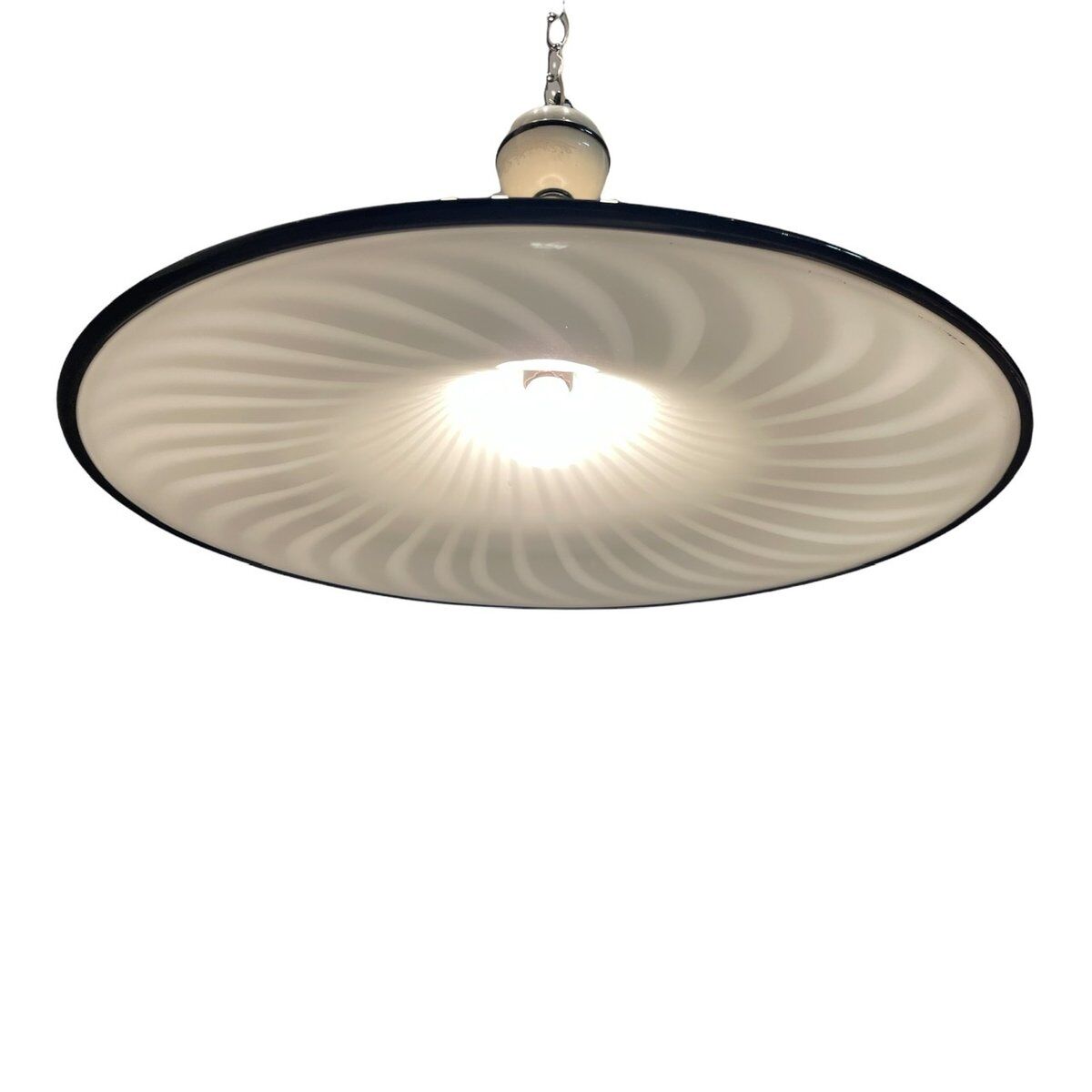 Italian black & white murano glass light pendant